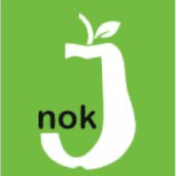nokJ logotipi: nok mevasi shaklidagi belgi